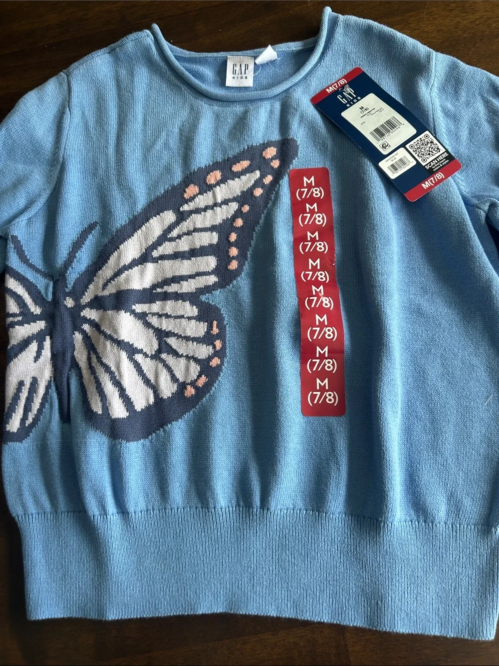GAP Kids Blue Butterfly Pullover Sweater